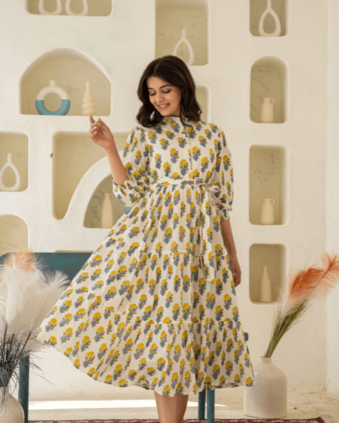 Cotton dresses for Indian women – ethnic fusion casual wear by Layas Marts
