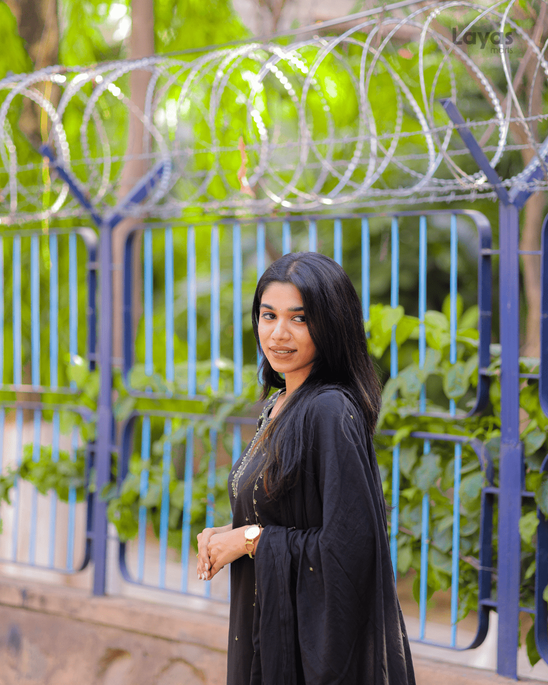 Black Embroidered Mulmul Cotton Suit Set – Layas Marts