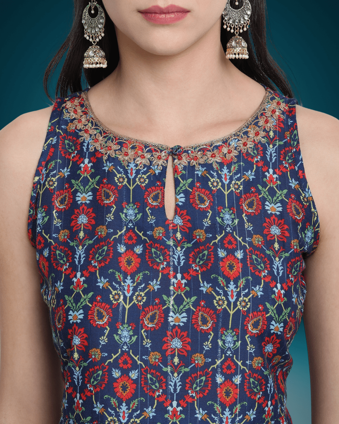 Blue Embroidered Kurta Set