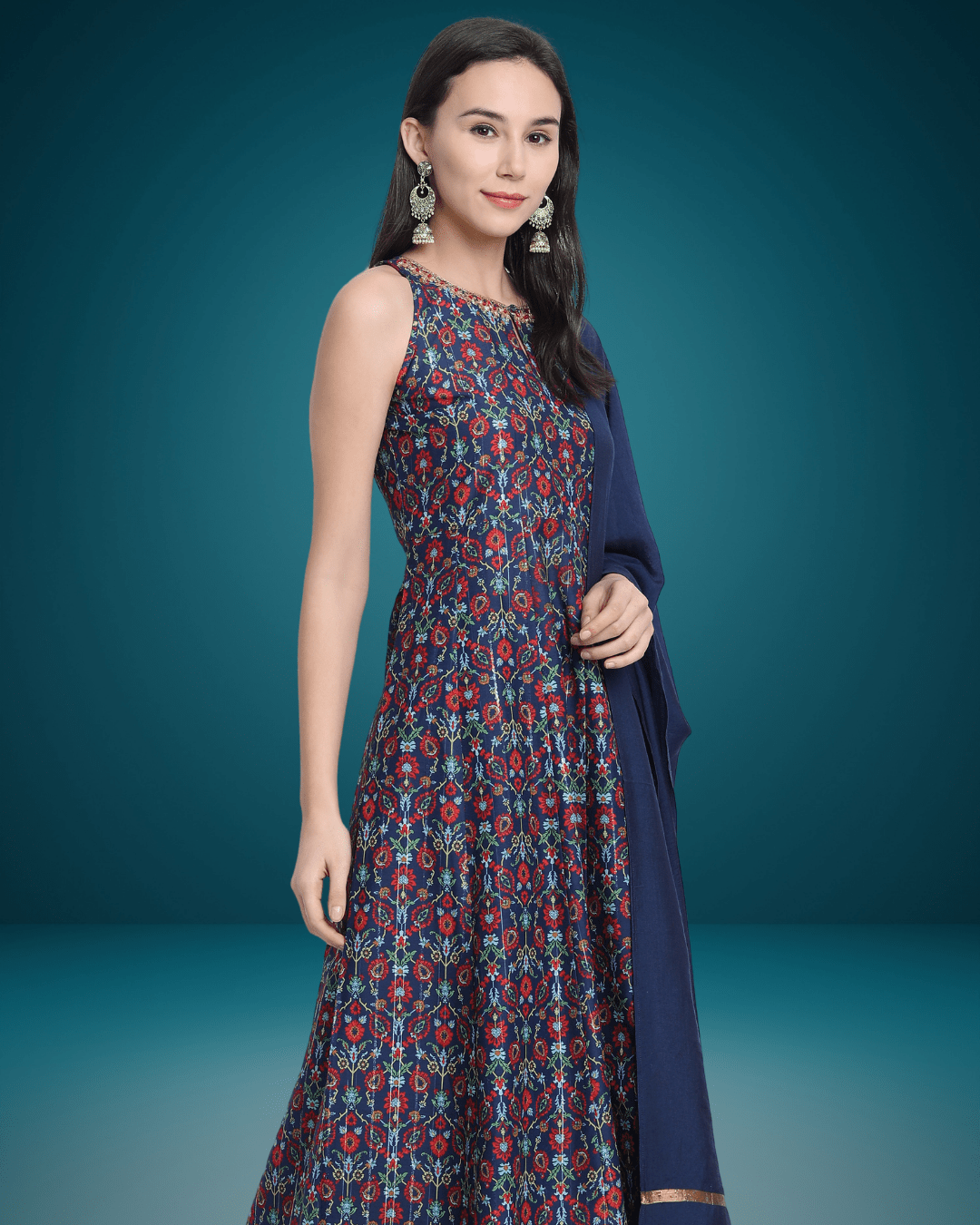 Blue Embroidered Kurta Set
