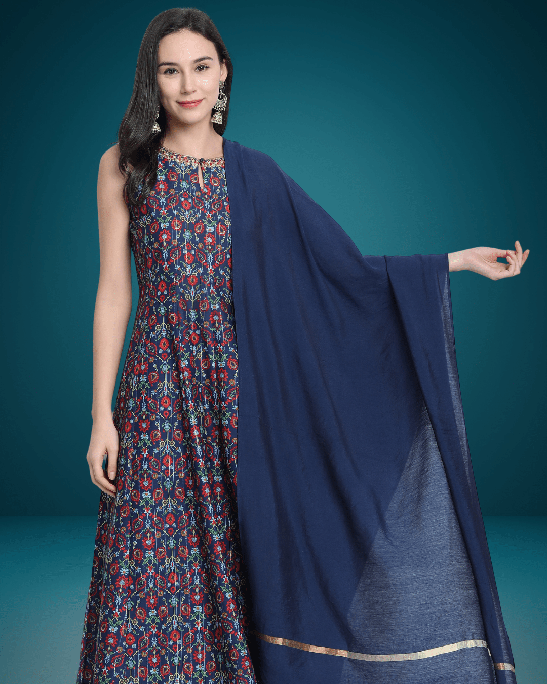 Blue Embroidered Kurta Set