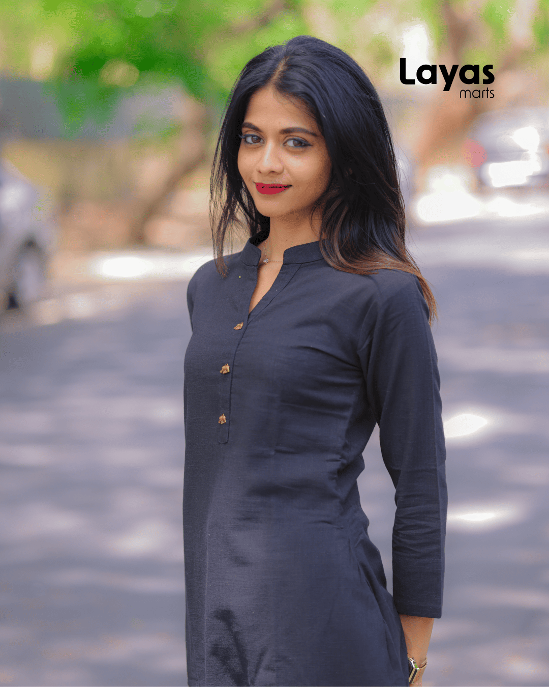 Black Solid Cotton Kurta Pant Set – Layas Marts