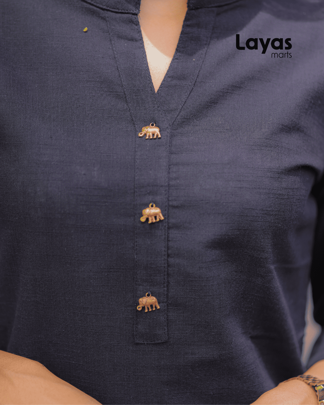 Black Solid Cotton Kurta Pant Set – Layas Marts
