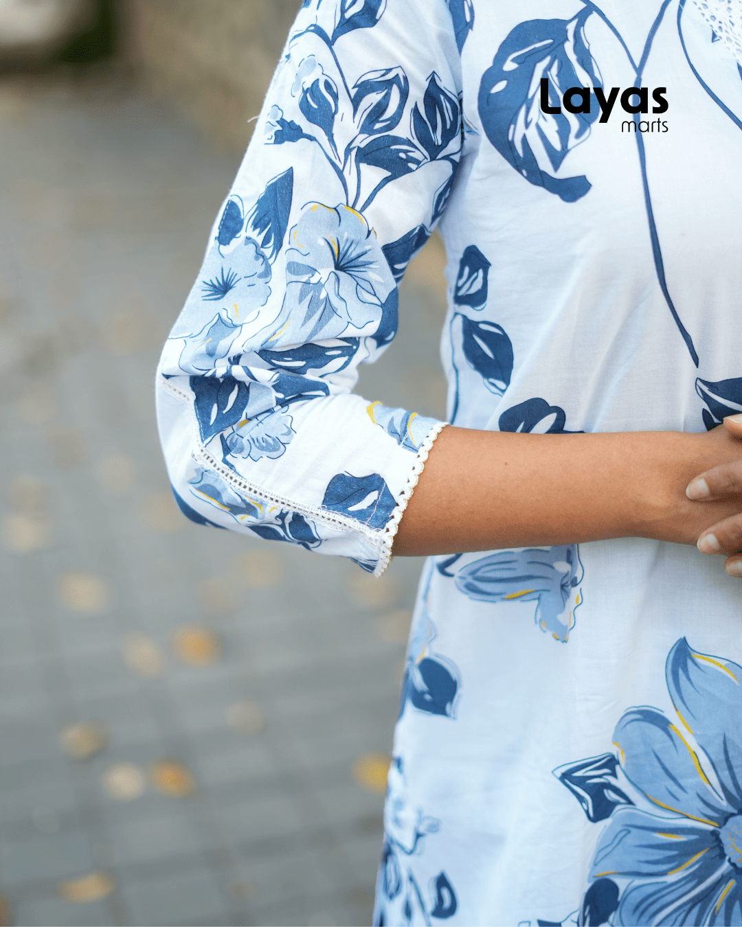 Blue Floral Printed Cotton Co-Ord Set