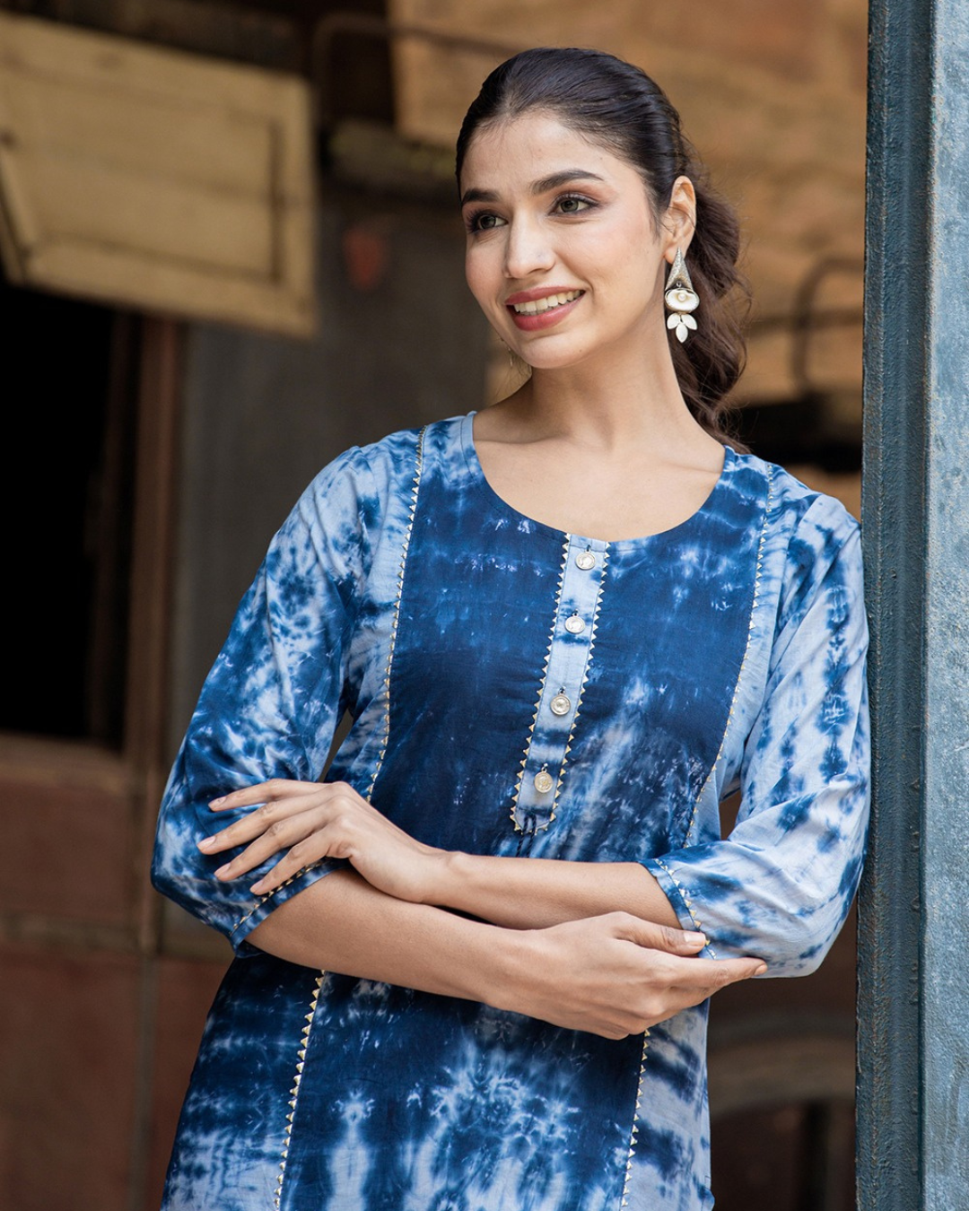Stylish casual blue cotton kurta with breathable fabric for daily wear from layas marts