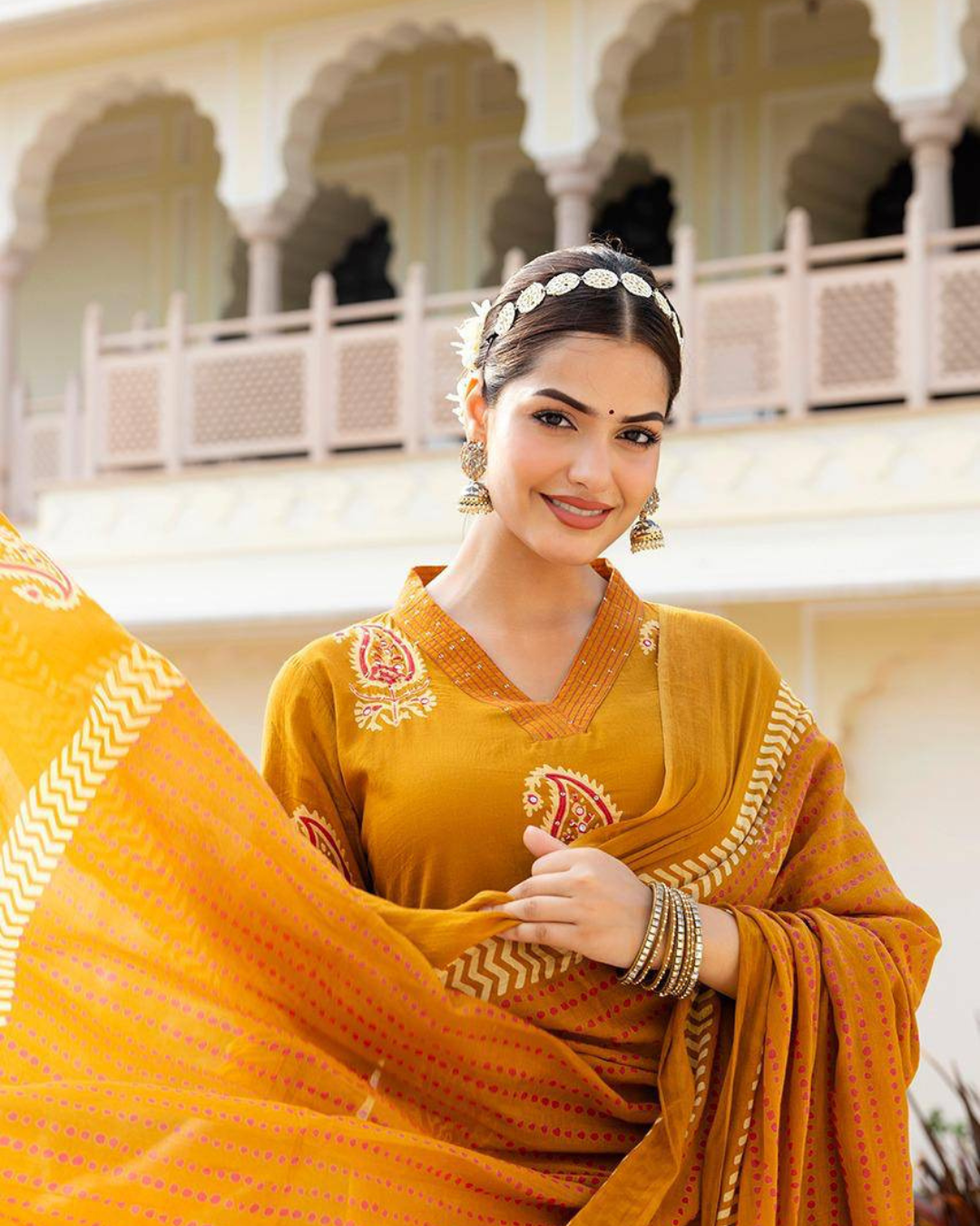 Pure cotton embroidered kurta set for women, perfect for festive and casual occasions.