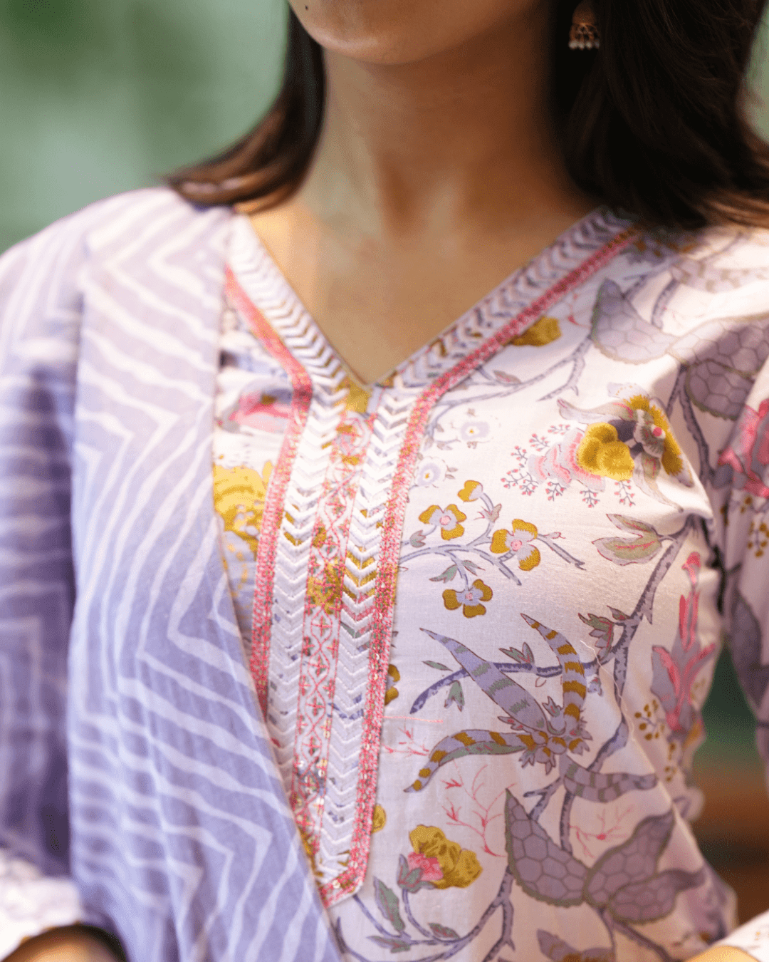 Breathable cotton kurta set with sequin detailing, designed for all-day comfort and style