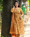 Yellow Floral Printed Cotton Suit Set