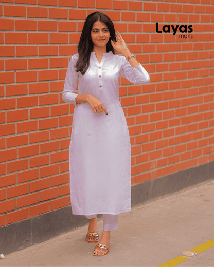 White Cotton Kurta Pant Set – Casual & Workwear | Layas Marts