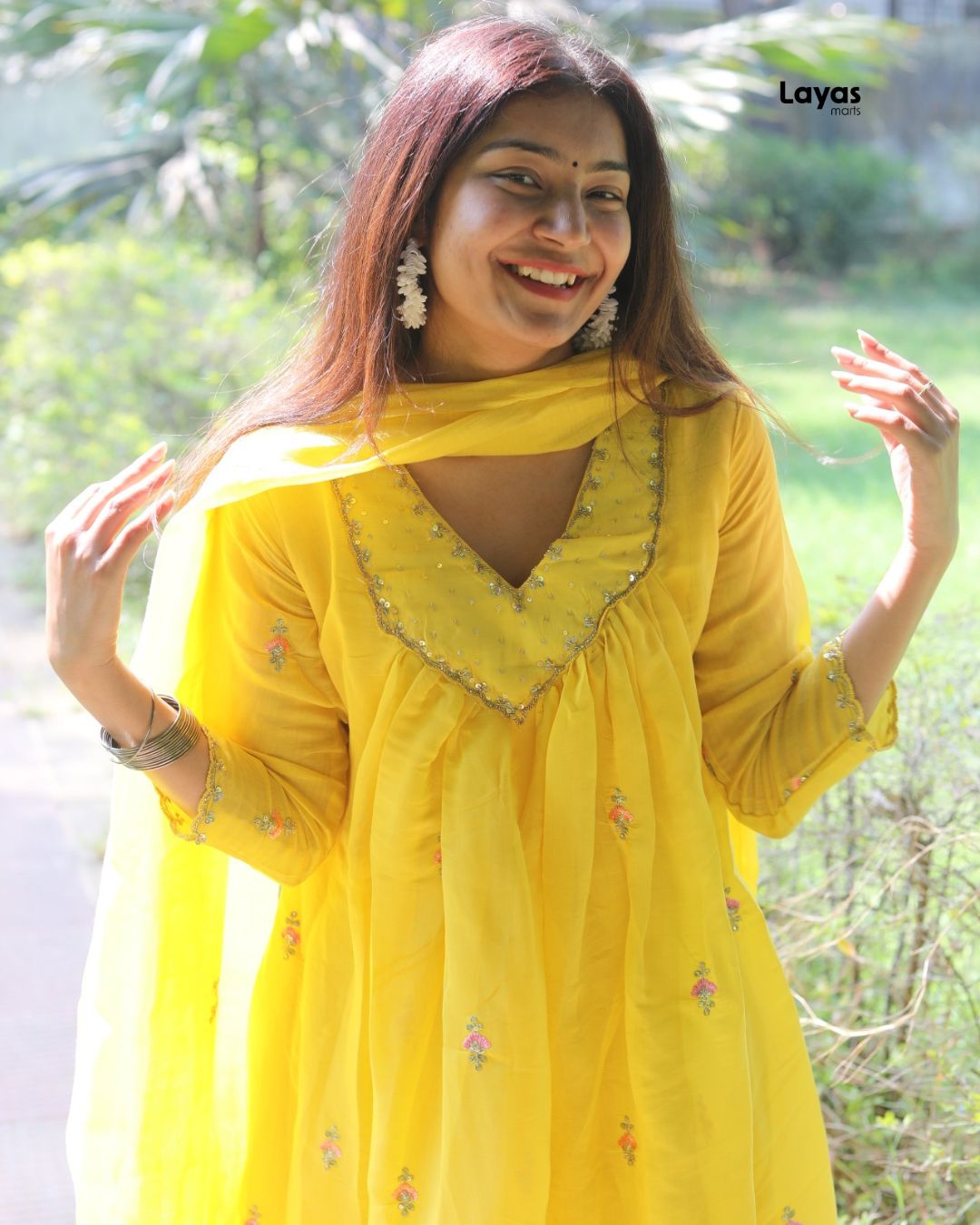 Yellow Gold Embroidered Chanderi  Kurta Set