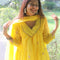 Yellow Gold Embroidered Chanderi  Kurta Set