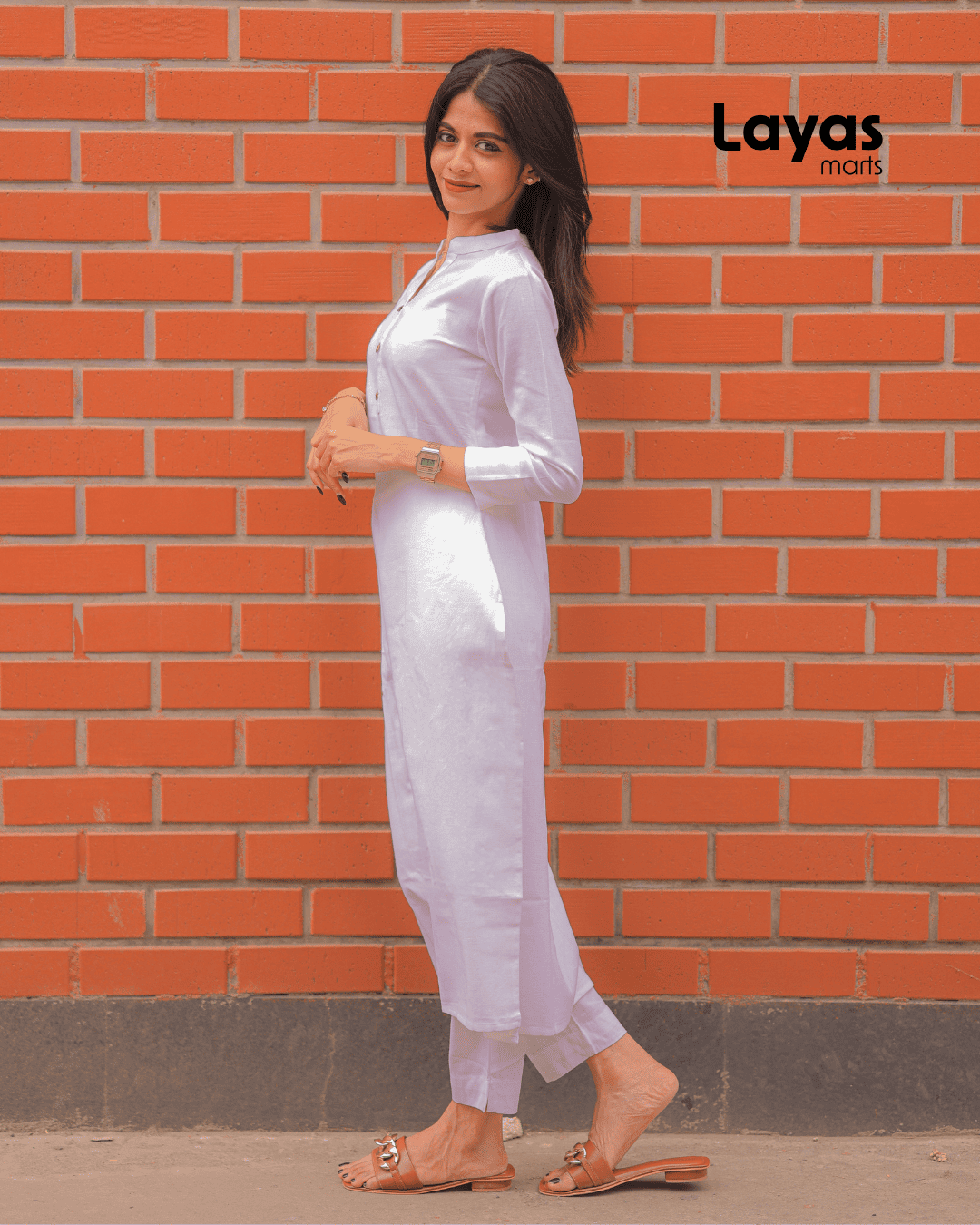 White Cotton Kurta Pant Set – Casual & Workwear | Layas Marts