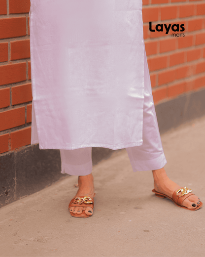 White Cotton Kurta Pant Set – Casual & Workwear | Layas Marts
