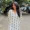 Nameru White Floral Side Corset Kurti
