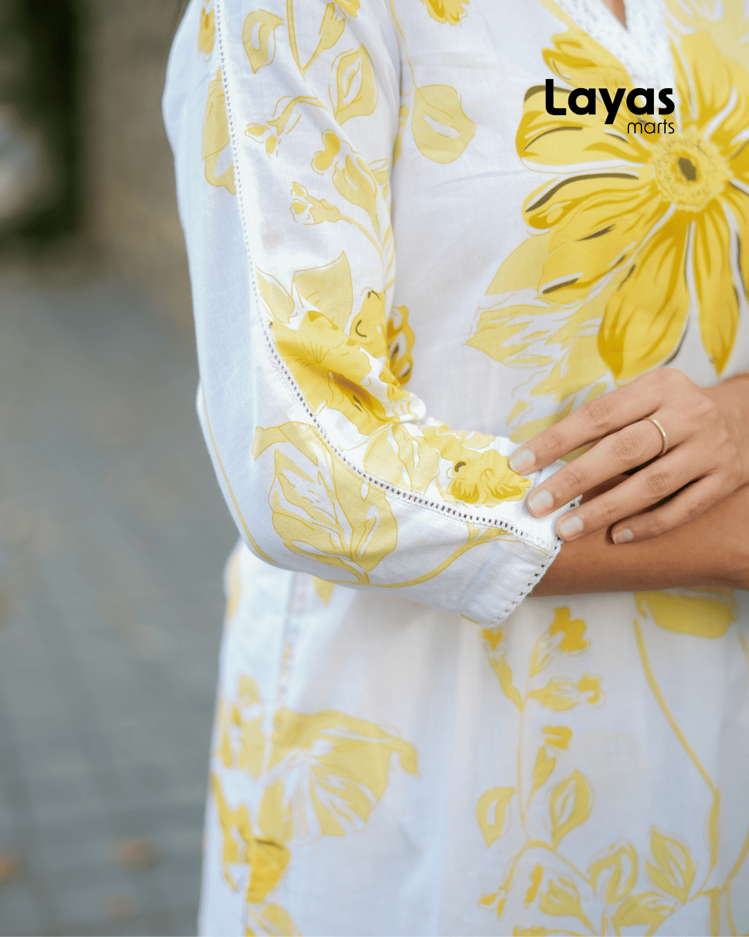 Soft cotton fabric with flowy palazzo for a comfortable fit.