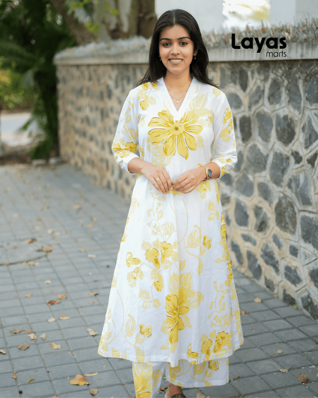 Breathable cotton kurta set with stylish floral prints and relaxed fit.