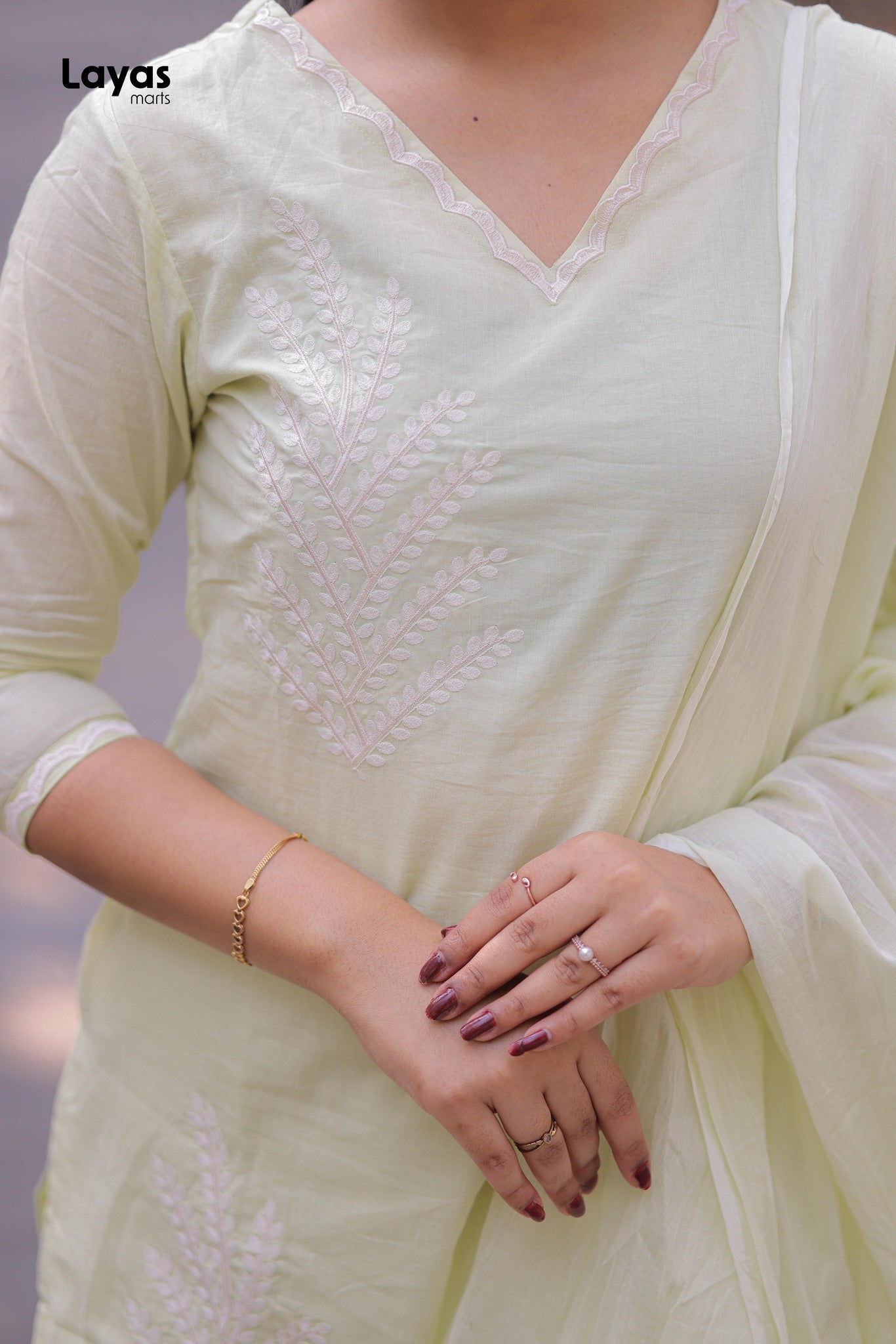 Lime Green Cotton Solid Kurta Pant Set with Dupatta