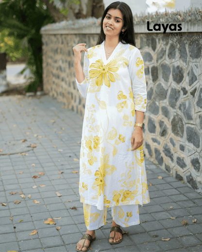 Trendy printed kurta with palazzo for casual and festive wear.