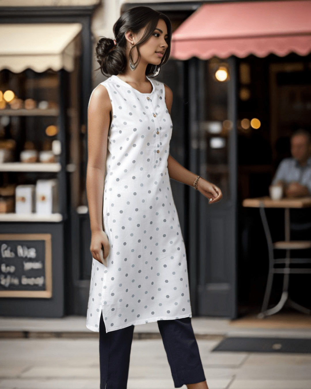 A-Line summer dress for women with floral print, lightweight cotton fabric, ideal for casual wear, from Layas Marts.