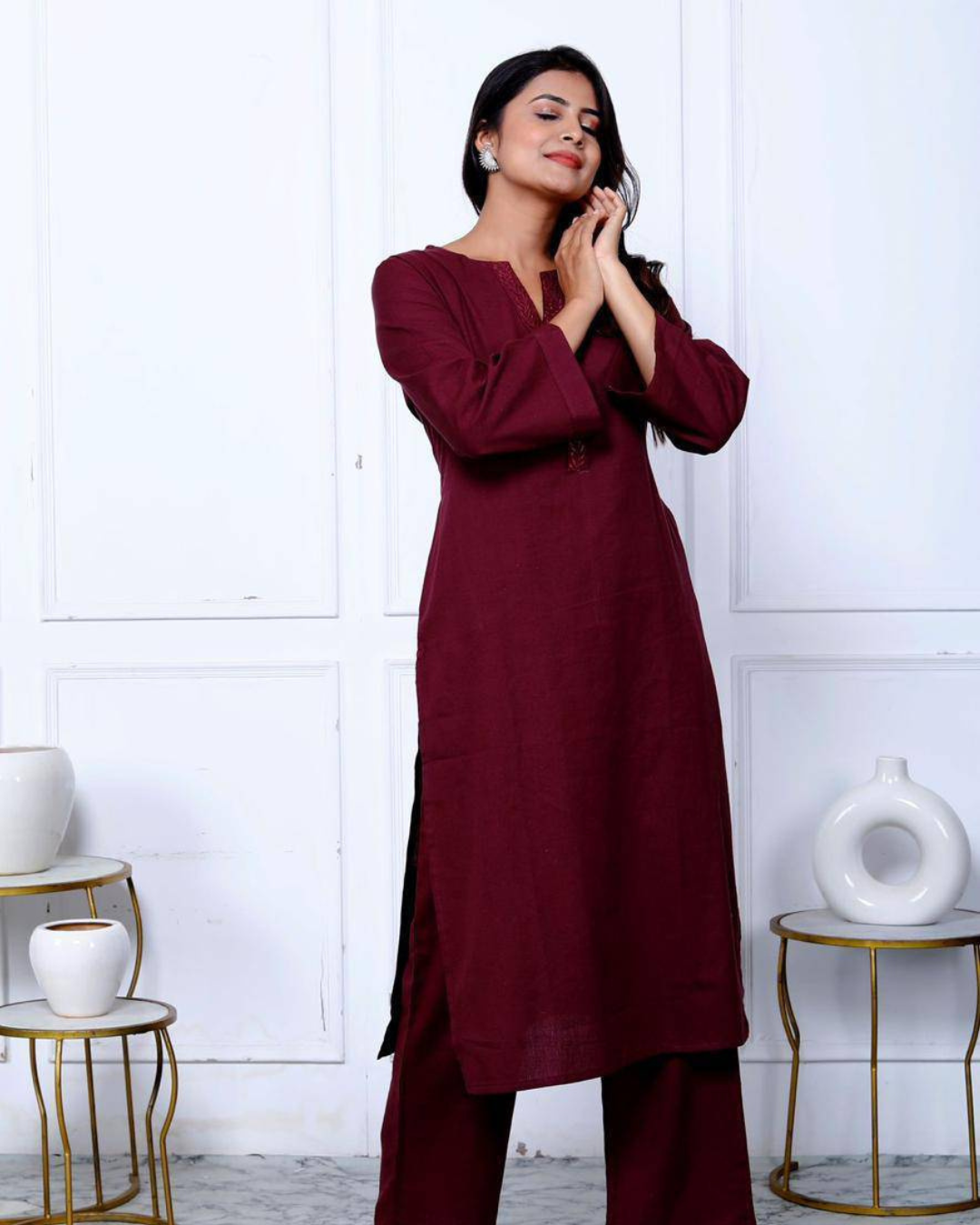 High-quality cotton kurta set with a sleek silhouette and timeless elegance