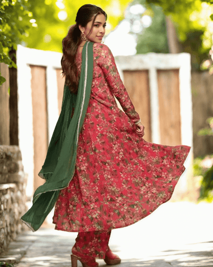 Breathable georgette digital printed kurta set, designed for festive and ethnic wear