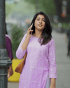 Lavender Chikankari Cotton Kurta – Layas Marts