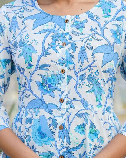 Pure cotton floral printed top for women, ideal for casual outings, brunch dates, and office wear.