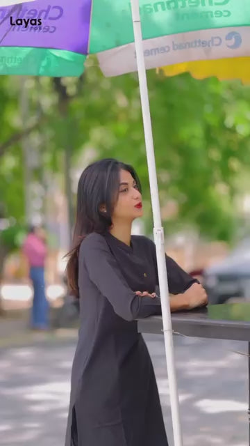 Black Solid Cotton Kurta Pant Set – Layas Marts