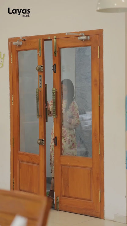 Cream Blush Pink Floral Cotton Kurta  Pant Set