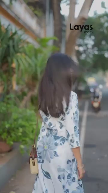 Blue Floral Printed Cotton Co-Ord Set